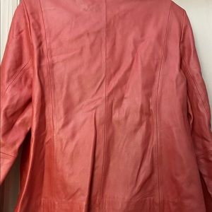 Alfani Melon Color Zip Front Leather Jacket